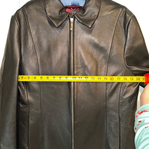 Black Genuine Leather Jacket Wilsons Leather Thinsulate Red Quilted Lining XXL - Picture 12 of 16